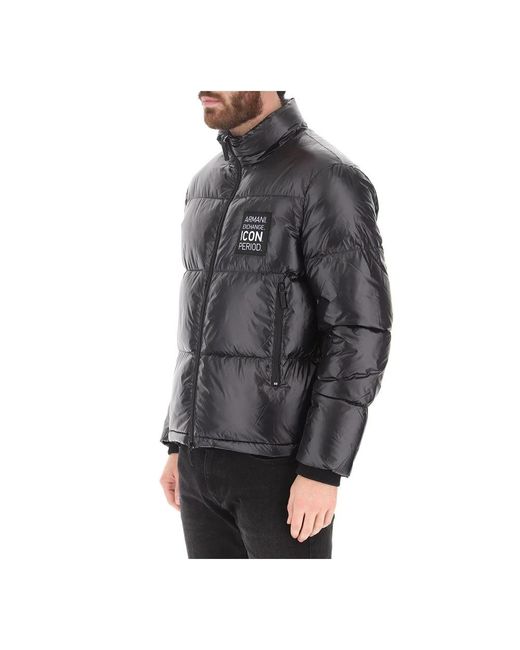 Armani Exchange Gray Down Jackets for men