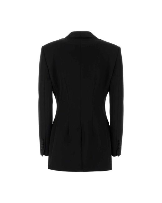 Dolce & Gabbana Black Schwarzer Wollmischblazer Weste