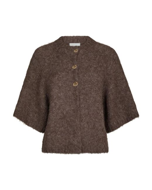 Neo Noir Truien & Vesten ,Bruin ,Wol Benuta Fluffy Gebreid Vest in het Brown