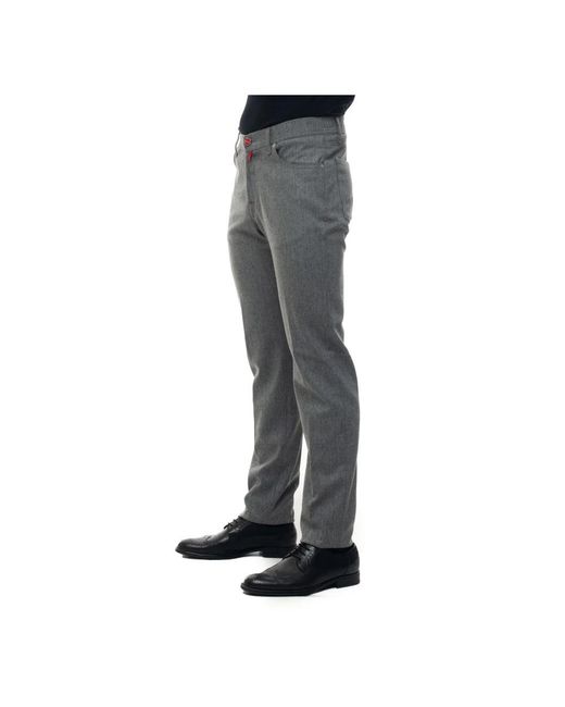 Kiton Gray Slim-Fit Trousers for men