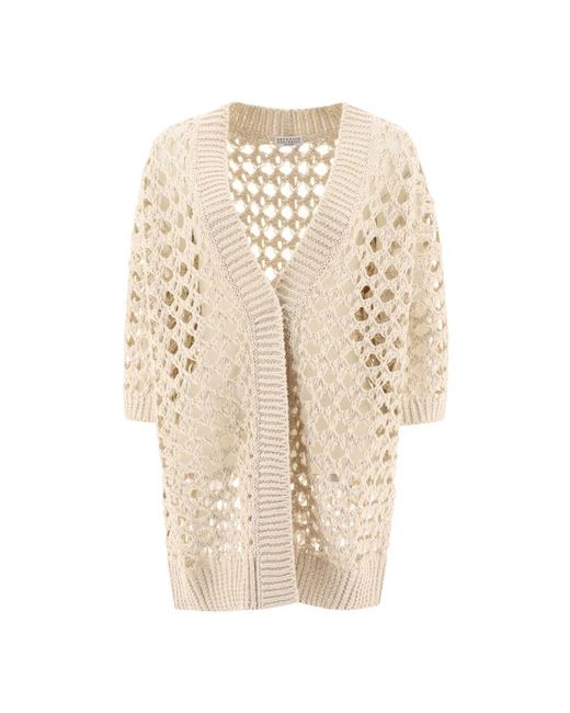 Brunello Cucinelli Mesh Gebreide Kleding Aw25 in het Natural
