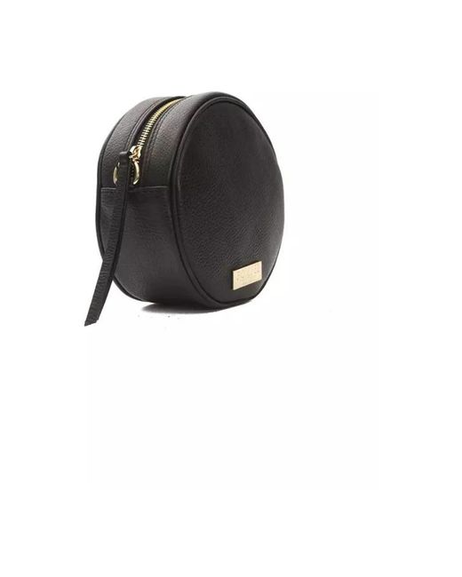 Pompei Donatella Black Schwarze leder umhängetasche