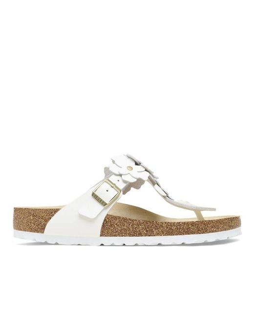 Birkenstock White Flip Flops