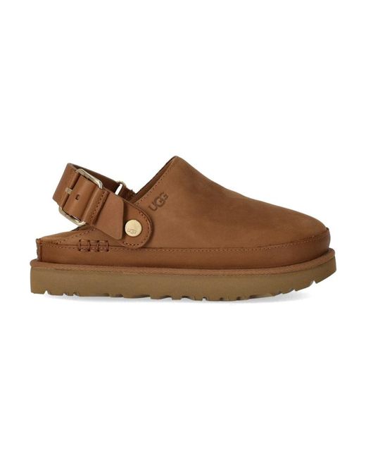 Ugg Brown Goldenstar Villa Kastanienbraune Lederclogs
