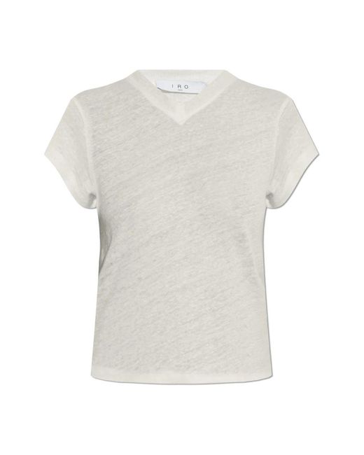 IRO Tops ,Wit ,Leer Sybel Top in het White