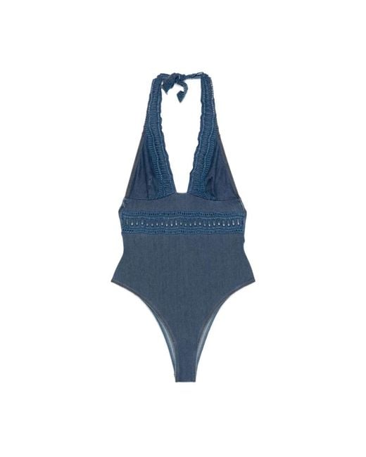 Ermanno Scervino Badmode ,Blauw ,Nylon Blauwe Zijden & Nylon Zee Kleding in het Blue