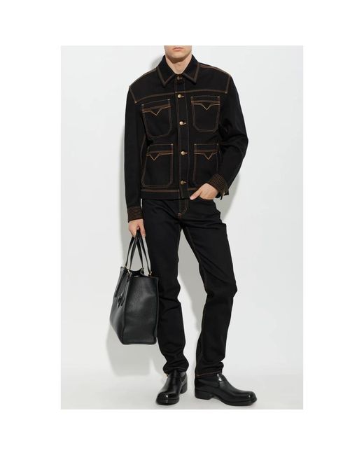 Denim Jackets Versace pour homme en coloris Black