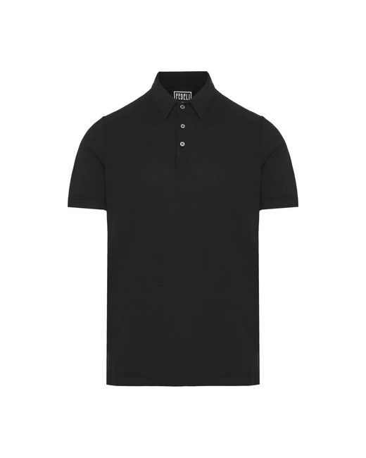 Fedeli Black Polo Shirts for men