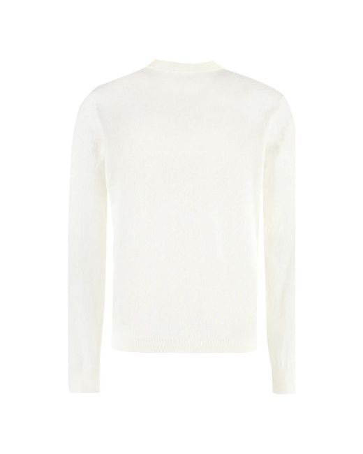 Versace White Round-Neck Knitwear for men