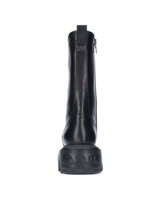 Casadei Black Lace-Up Boots