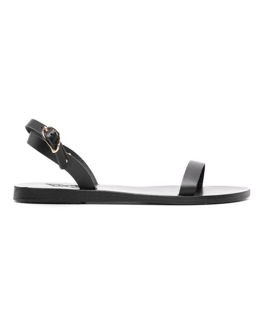 Ancient Greek Sandals Black Flat Sandals