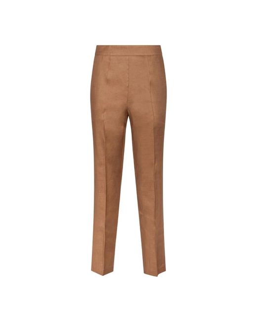 Pantalones anchos de lino Nenette de color Brown