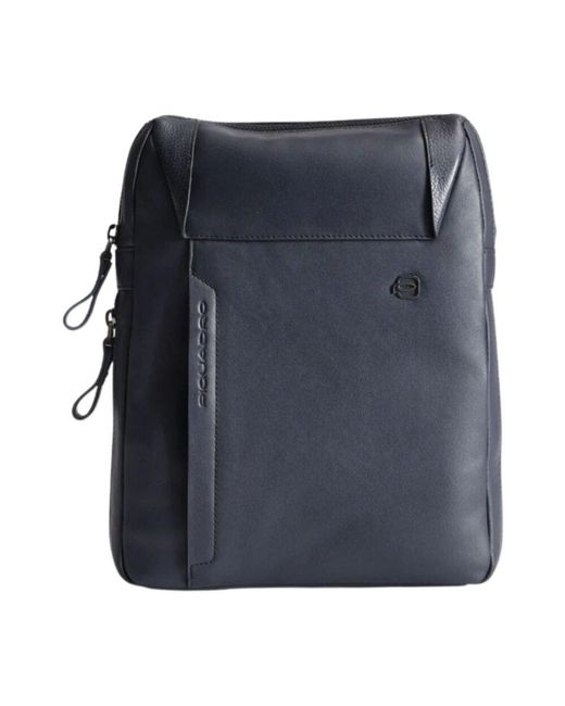 Piquadro Blaue Ledererweiterbare Herrentasche in Black für Herren