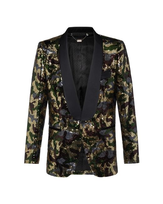 Billionaire Jassen ,Geel ,Satijn Statement Blazer in het Black voor heren