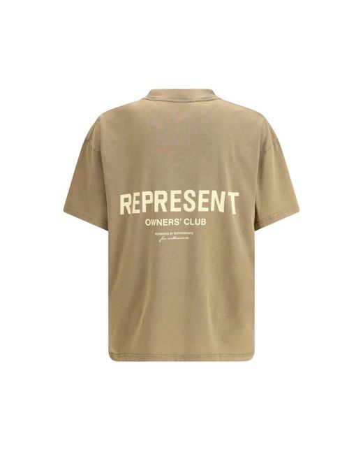 Represent Tops ,Bruin ,Katoen Cotton T-Shirt in het Natural voor heren