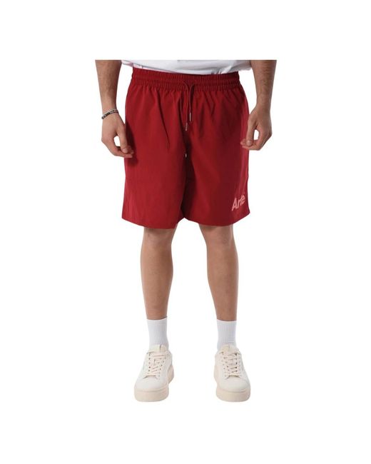 Shorts bermuda logo vita elastica di Arte' in Red da Uomo