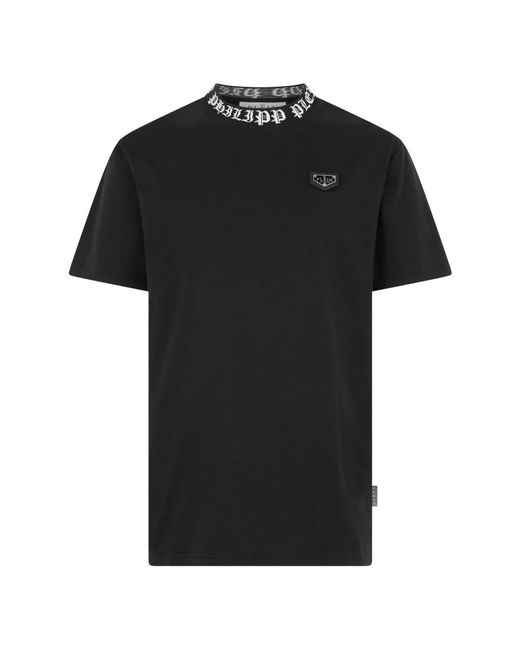 Philipp Plein Jersey T-Shirt Plein Gothic in het Black voor heren