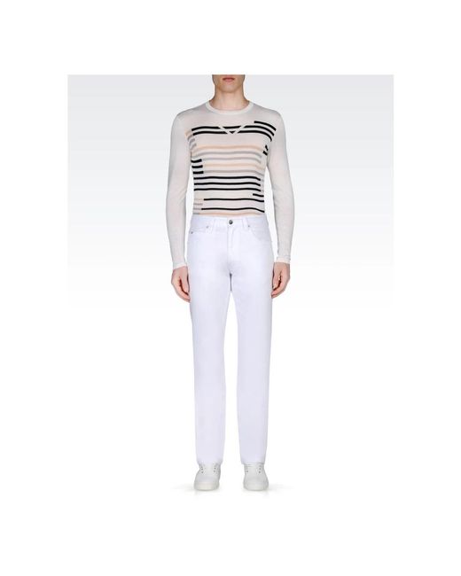 Jeans > straight jeans Armani pour homme en coloris White