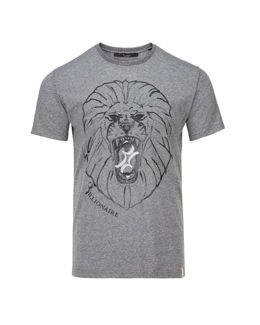 Billionaire Tops ,Grijs ,Katoen T-Shirt Ronde Hals Ss Lion in het Gray voor heren