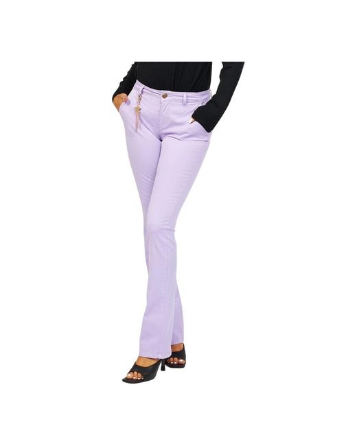 Fracomina Purple Slim-Fit Trousers