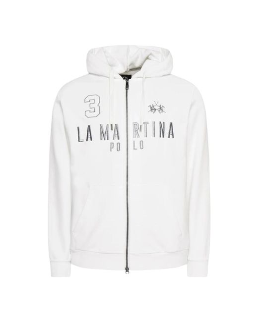 Zip sweatshirt collezione primavera/estate 2024 di La Martina in White da Uomo