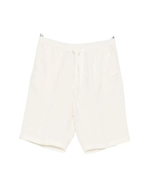 120% Lino White Casual Shorts for men