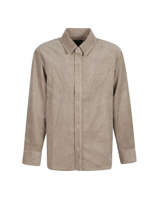 A.P.C. Jassen ,Bobby Logo Overshirt in het Gray voor heren
