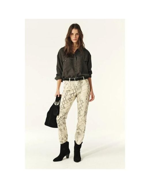 Ba&sh Natural Cropped Trousers