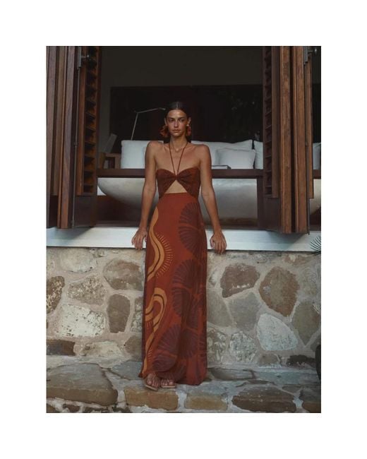 Johanna Ortiz Brown Maxi Dresses