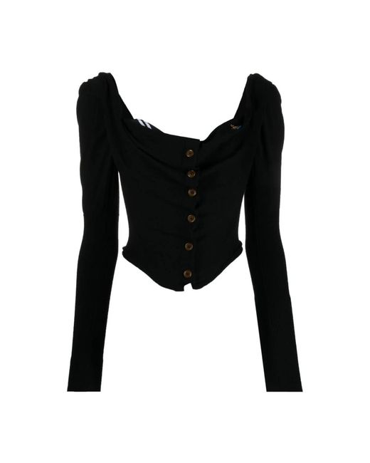 Top nero con bea corset cardi di Vivienne Westwood in Black