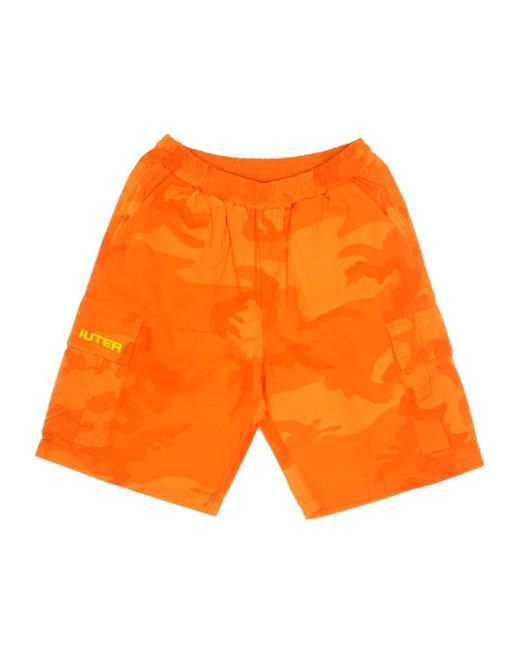 Iuter Orange Casual Shorts for men