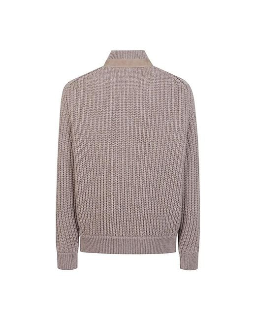 Brunello Cucinelli Brown Leather Jackets for men