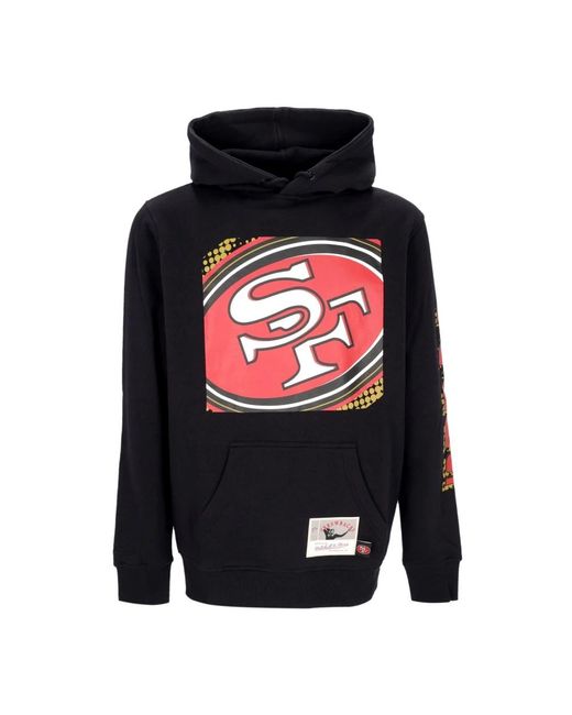 Mitchell & Ness Hoodies & Sweatvesten ,Zwart ,Katoen Nfl Big Face Hoodie Zwart in het Black voor heren
