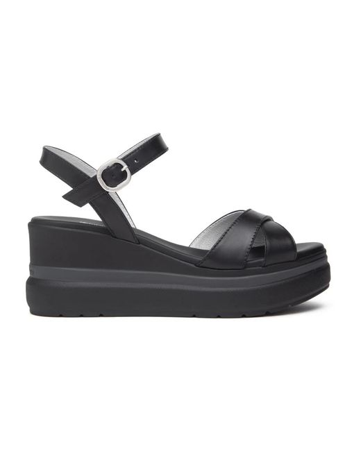 Nero Giardini Black Schwarze Sandalen Mit Keilabsatz