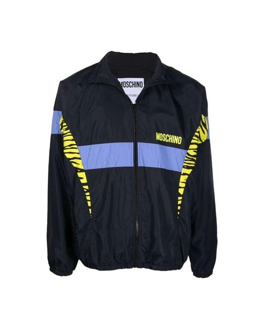Moschino Schwarze casual lange jacke für männer in Blue für Herren