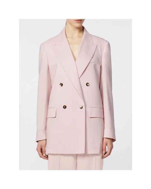 Max Mara Jassen ,Roze ,Wol Ombrosa Blazer in het Pink