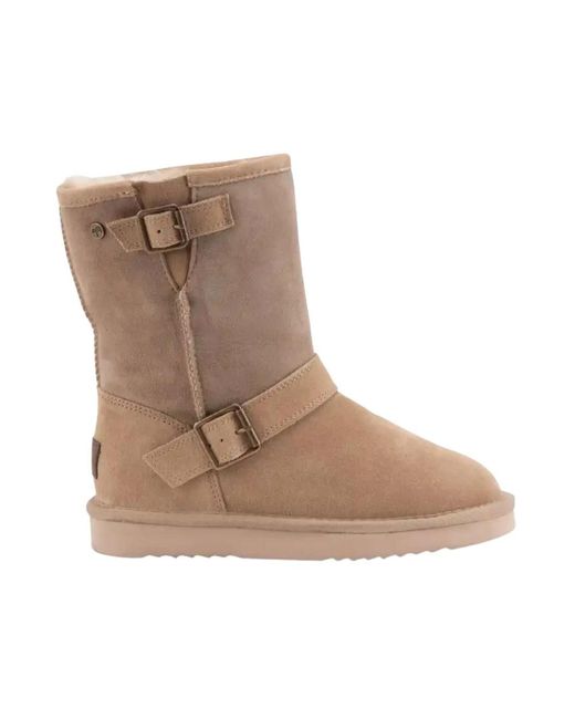 Warmbat Schoenen ,Wol Kangaroo Buckle Slipper in het Brown