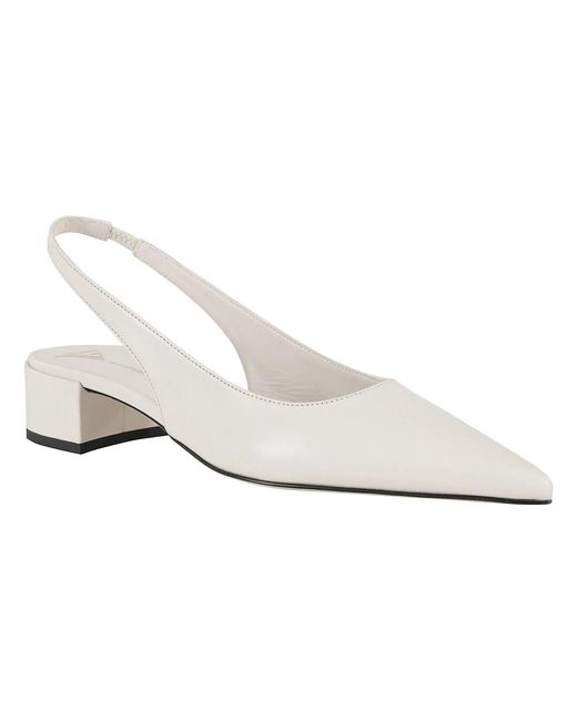 Giampaolo Viozzi White Butter Leder Slingback Quadratische Ferse Schuhe