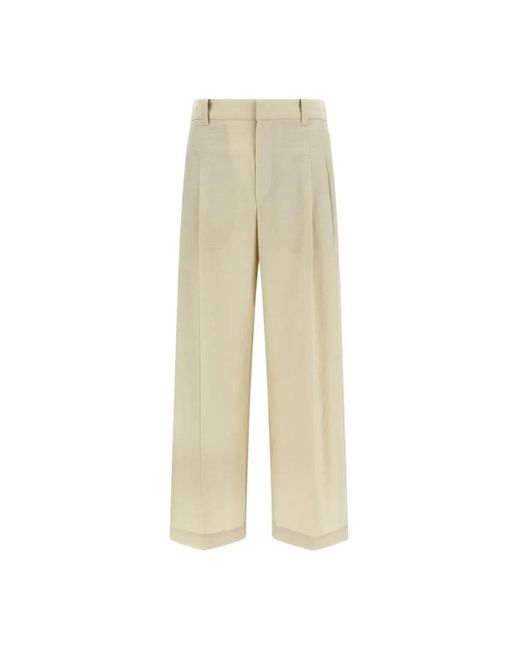 Brunello Cucinelli Natural Wide Trousers