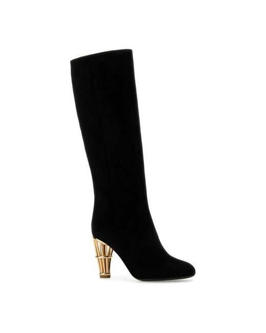 Ferragamo Black Heeled Boots