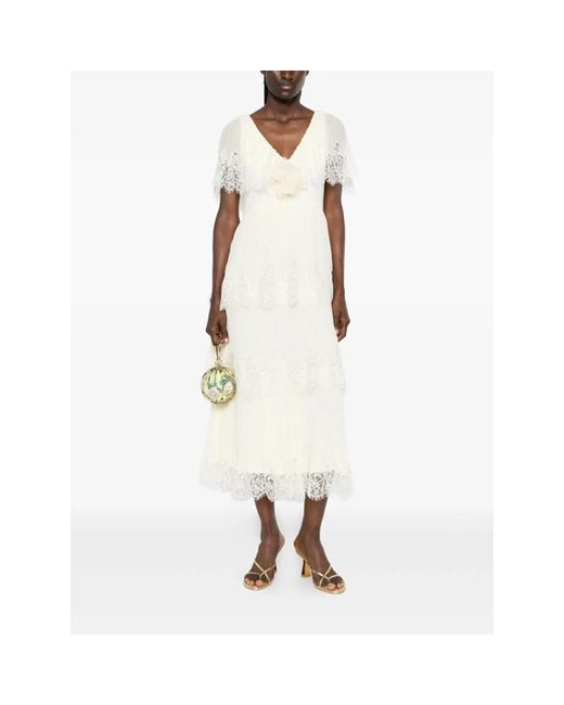 Self-Portrait Natural Midi Dresses