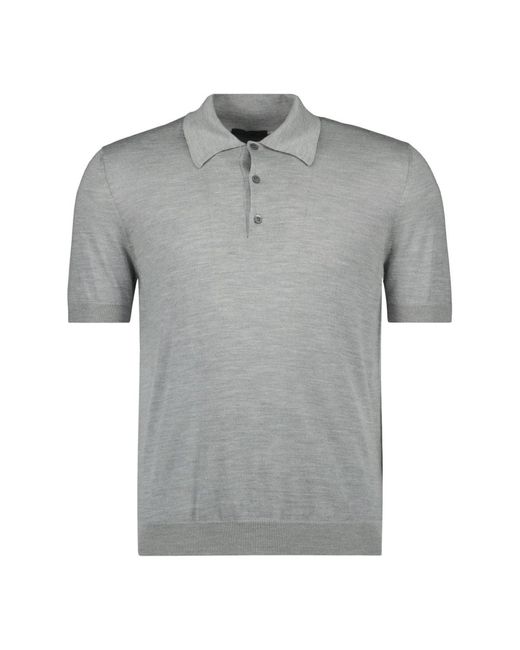 Prada Tops ,Grijs ,Kasjmier Kasjmier En Zijden Poloshirt in het Gray voor heren