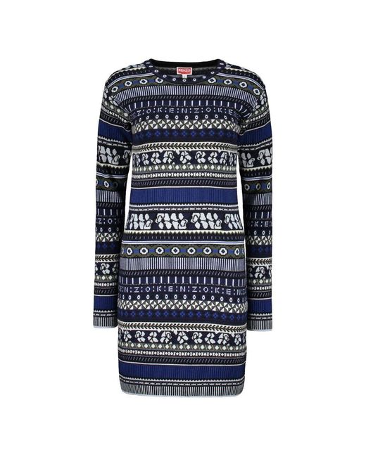 KENZO Blue Knitted Dresses