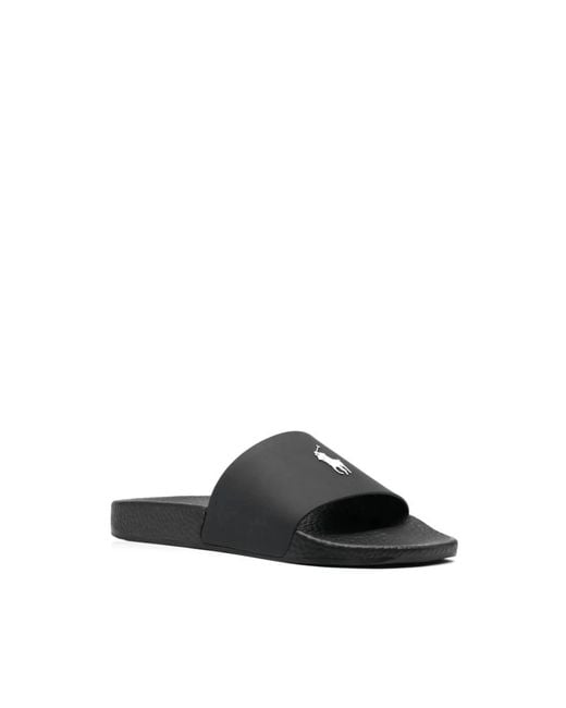 Ralph Lauren Black Sliders for men