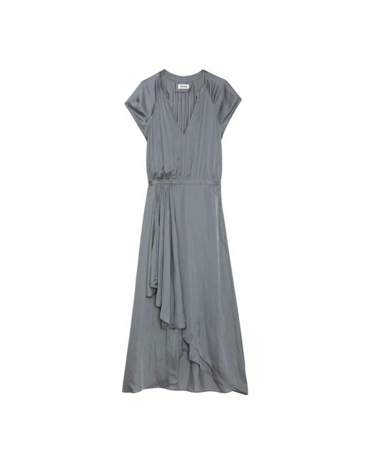 Zadig & Voltaire Gray Kleid Randall Satin
