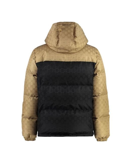 Gucci Logo Hooded Donsjack in het Black voor heren