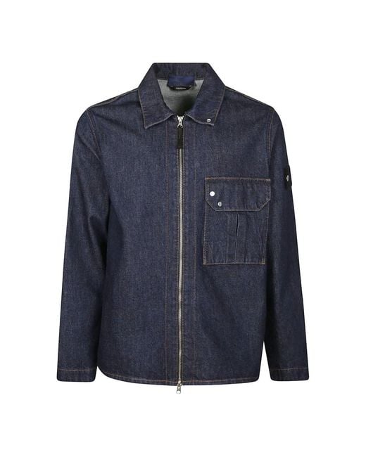Stone Island Blue Denim Jackets for men