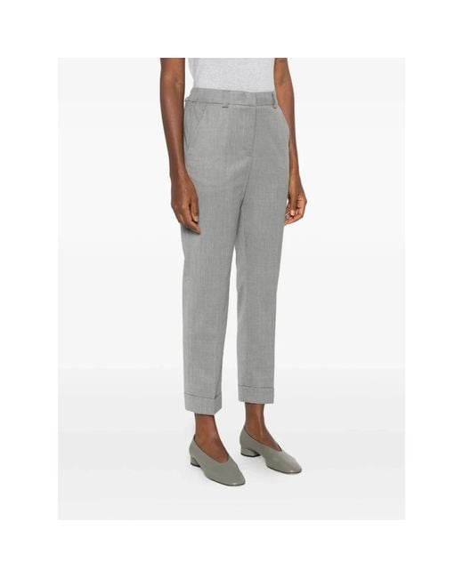 Peserico Gray Cropped Trousers