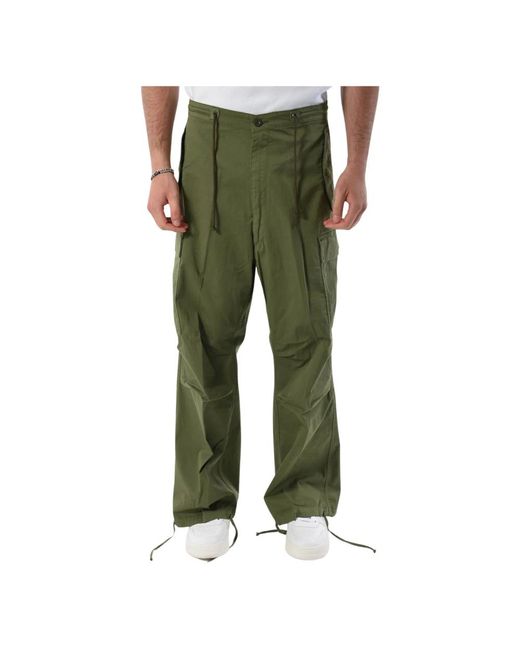 Pantaloni cargo in cotone con vita elastica di Department 5 in Green da Uomo