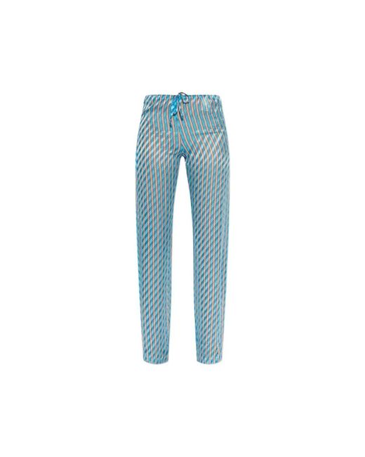 Dries Van Noten Women's Blue Straight Pants